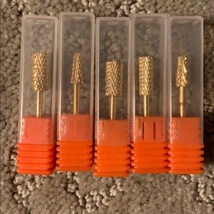 Professional Gold Carbide Nail Drill Set of 5 Pcs
